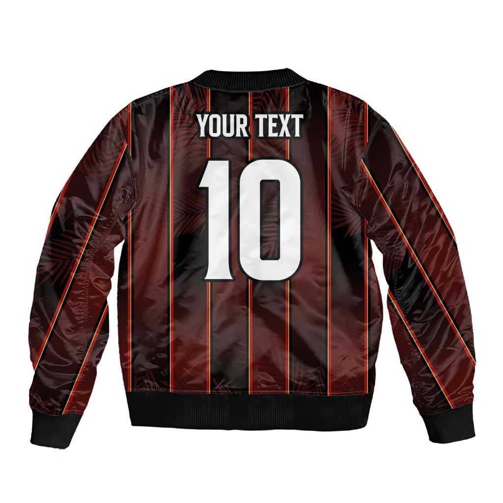 Custom Afro-Trinbago Cricket Knight Riders Sleeve Zip Bomber Jacket Palm Leaves Stripes Style - African Pride
