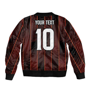 Custom Afro-Trinbago Cricket Knight Riders Sleeve Zip Bomber Jacket Palm Leaves Stripes Style - African Pride