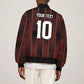 Custom Afro-Trinbago Cricket Knight Riders Sleeve Zip Bomber Jacket Palm Leaves Stripes Style - African Pride