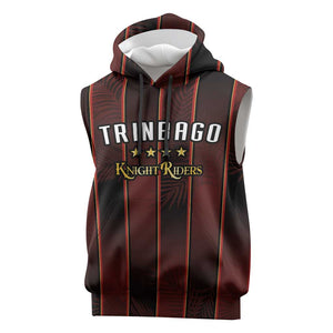 Custom Afro-Trinbago Cricket Knight Riders Sleeveless Hoodie Palm Leaves Stripes Style - African Pride