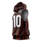 Custom Afro-Trinbago Cricket Knight Riders Sleeveless Hoodie Palm Leaves Stripes Style - African Pride