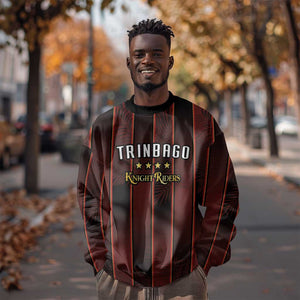 Custom Afro-Trinbago Cricket Knight Riders Sweatshirt Palm Leaves Stripes Style - African Pride