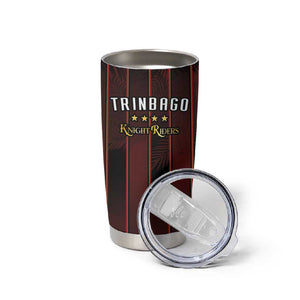 Custom Afro-Trinbago Cricket Knight Riders Tumbler Cup Palm Leaves Stripes Style - African Pride