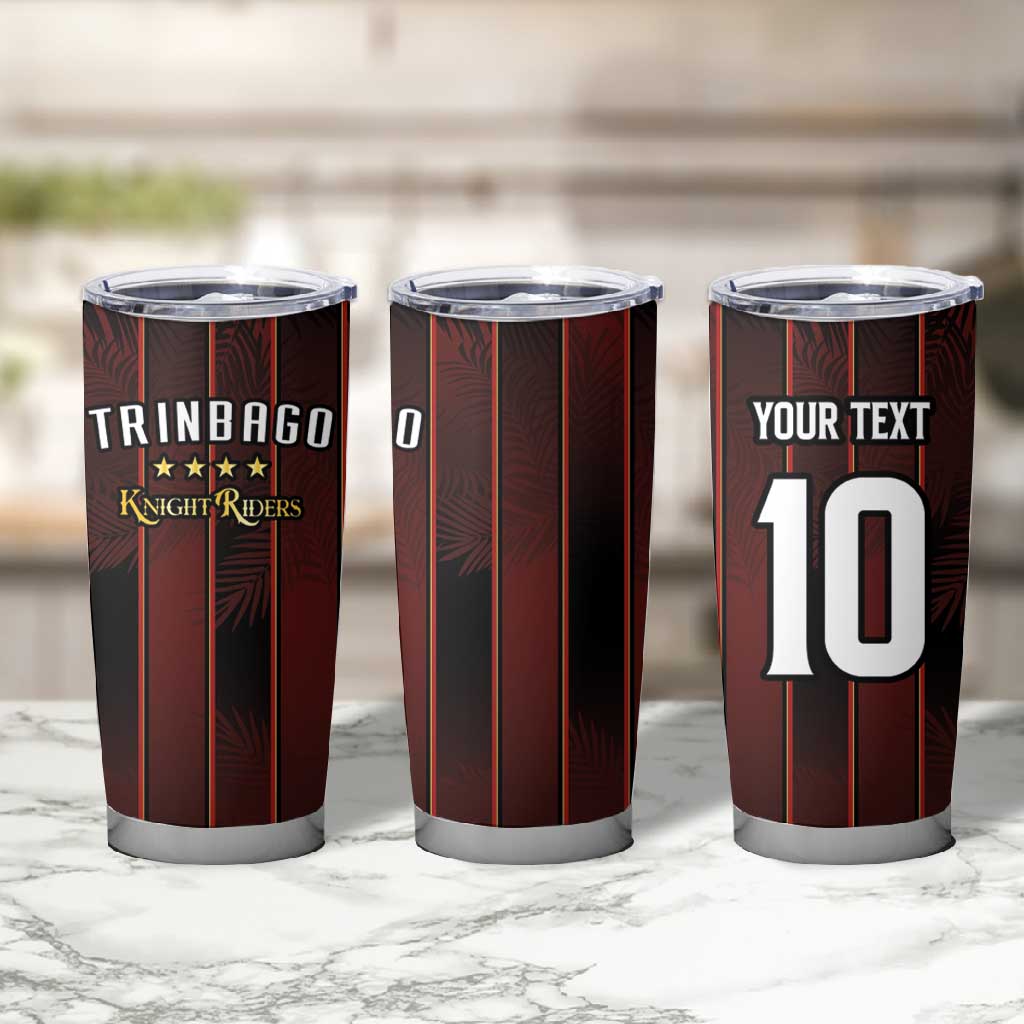 Custom Afro-Trinbago Cricket Knight Riders Tumbler Cup Palm Leaves Stripes Style - African Pride