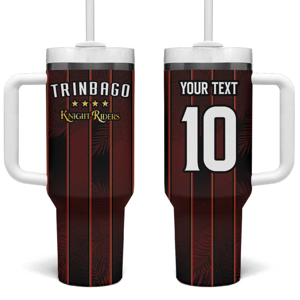 Custom Afro-Trinbago Cricket Knight Riders Tumbler With Handle Palm Leaves Stripes Style - African Pride