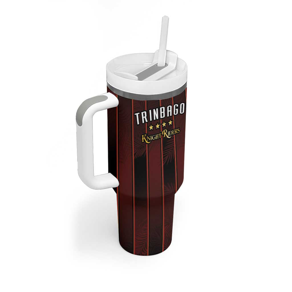 Custom Afro-Trinbago Cricket Knight Riders Tumbler With Handle Palm Leaves Stripes Style - African Pride