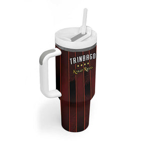 Custom Afro-Trinbago Cricket Knight Riders Tumbler With Handle Palm Leaves Stripes Style - African Pride