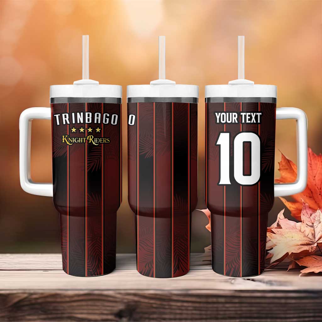 Custom Afro-Trinbago Cricket Knight Riders Tumbler With Handle Palm Leaves Stripes Style - African Pride