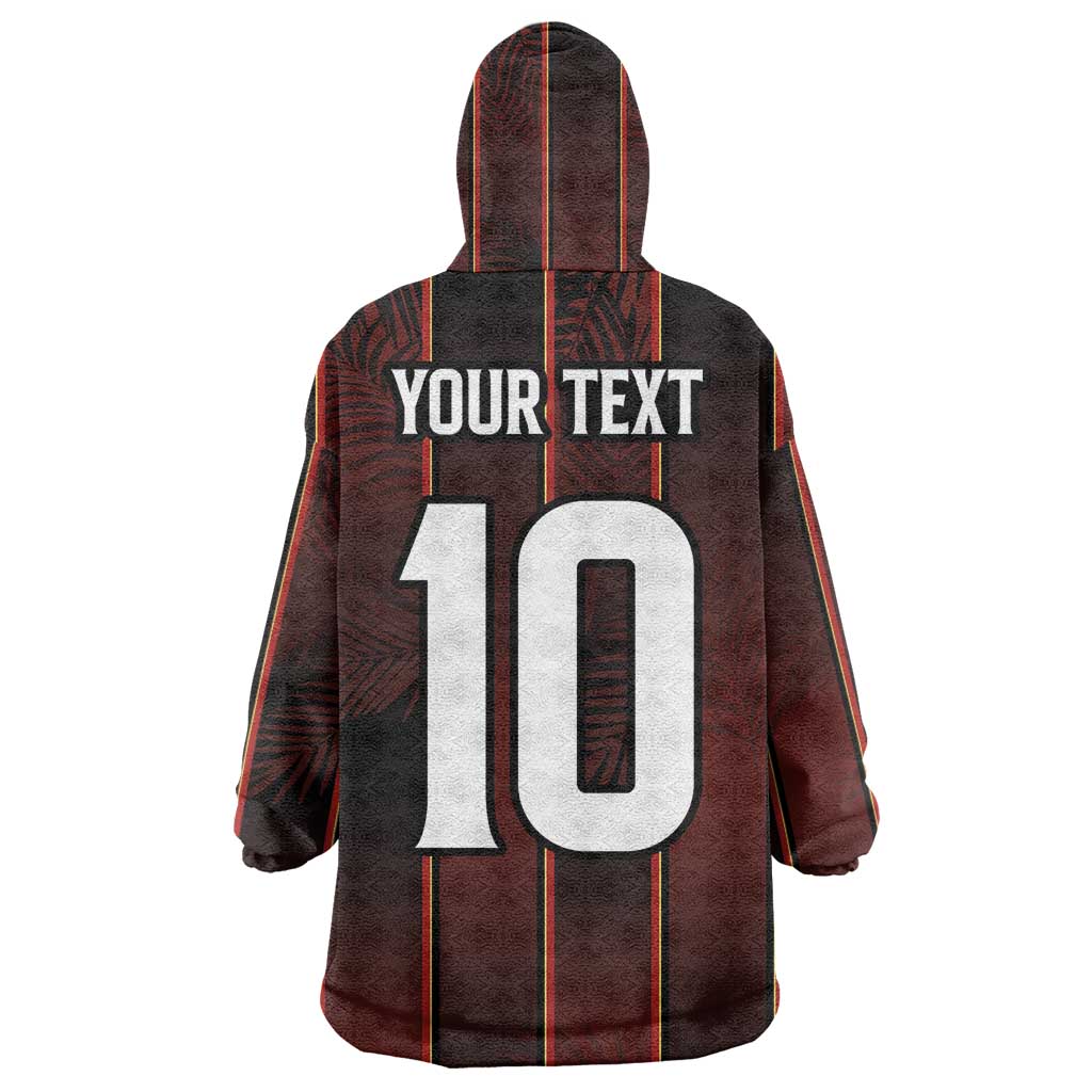 Custom Afro-Trinbago Cricket Knight Riders Wearable Blanket Hoodie Palm Leaves Stripes Style - African Pride