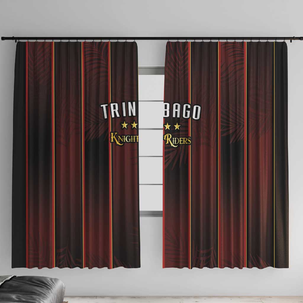 Afro-Trinbago Cricket Knight Riders Window Curtain Palm Leaves Stripes Style - African Pride