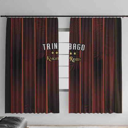 Afro-Trinbago Cricket Knight Riders Window Curtain Palm Leaves Stripes Style - African Pride