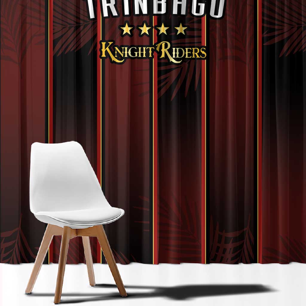 Afro-Trinbago Cricket Knight Riders Window Curtain Palm Leaves Stripes Style - African Pride