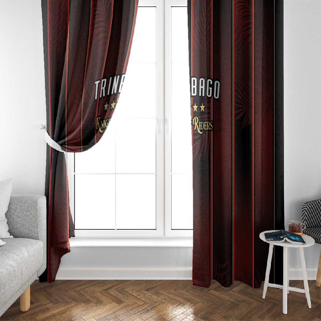 Afro-Trinbago Cricket Knight Riders Window Curtain Palm Leaves Stripes Style - African Pride