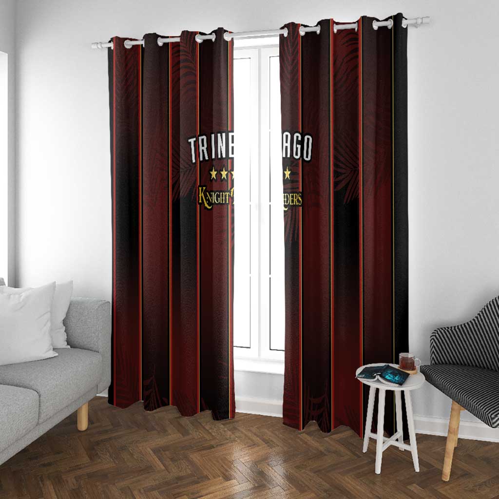 Afro-Trinbago Cricket Knight Riders Window Curtain Palm Leaves Stripes Style - African Pride