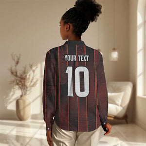 Custom Afro-Trinbago Cricket Knight Riders Women Casual Shirt Palm Leaves Stripes Style - African Pride