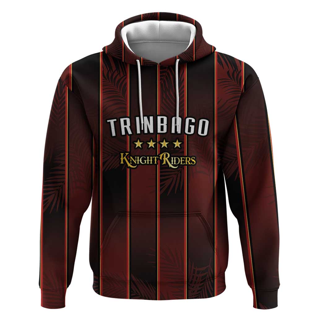 Custom Afro-Trinbago Cricket Knight Riders Zip Hoodie Palm Leaves Stripes Style - African Pride