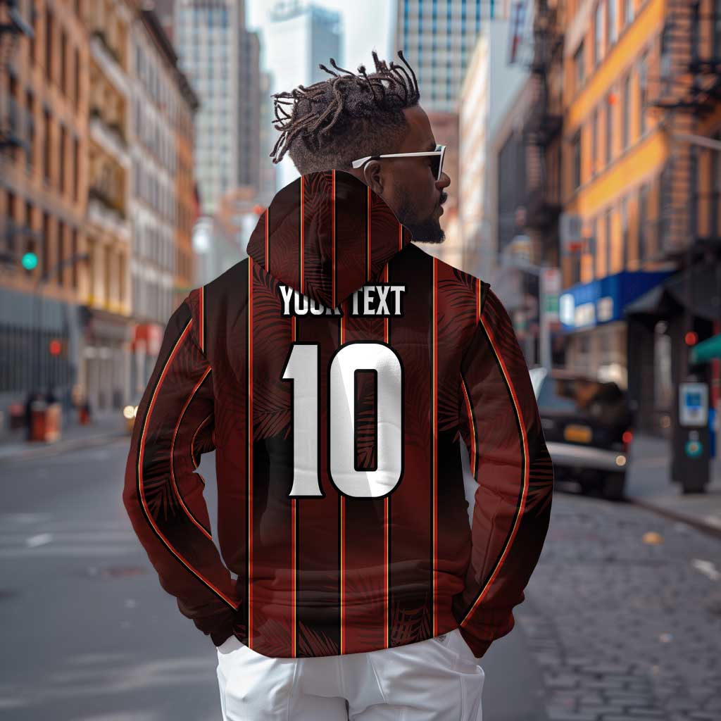 Custom Afro-Trinbago Cricket Knight Riders Zip Hoodie Palm Leaves Stripes Style - African Pride