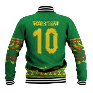 Custom Cameroon Football Baseball Jacket Tribal Motifs Green Color - African Pride