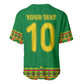 Custom Cameroon Football Baseball Jersey Tribal Motifs Green Color - African Pride
