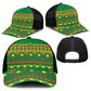 Cameroon Football Baseball Net Cap Tribal Motifs Green Color - African Pride