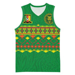 Custom Cameroon Football Basketball Jersey Tribal Motifs Green Color - African Pride