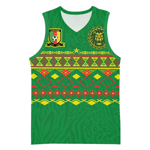 Custom Cameroon Football Basketball Jersey Tribal Motifs Green Color - African Pride