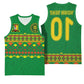 Custom Cameroon Football Basketball Jersey Tribal Motifs Green Color - African Pride