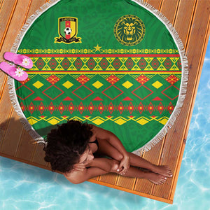 Cameroon Football Beach Blanket Tribal Motifs Green Color - African Pride