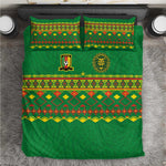 Cameroon Football Bedding Set Tribal Motifs Green Color - African Pride