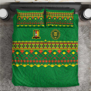 Cameroon Football Bedding Set Tribal Motifs Green Color - African Pride