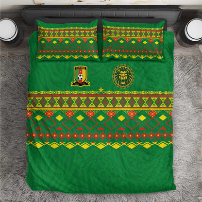 Cameroon Football Bedding Set Tribal Motifs Green Color - African Pride