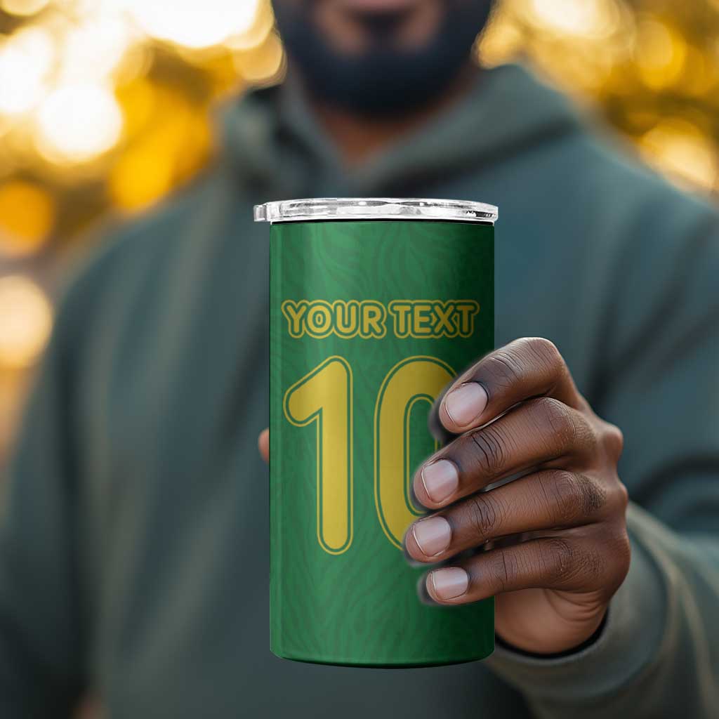 Custom Cameroon Football 4 in 1 Can Cooler Tumbler Tribal Motifs Green Color - African Pride