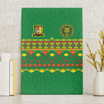 Cameroon Football Canvas Wall Art Tribal Motifs Green Color - African Pride