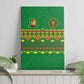 Cameroon Football Canvas Wall Art Tribal Motifs Green Color - African Pride