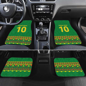 Custom Cameroon Football Car Mats Tribal Motifs Green Color - African Pride
