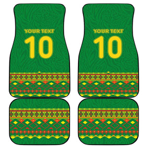 Custom Cameroon Football Car Mats Tribal Motifs Green Color - African Pride