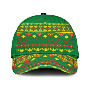 Cameroon Football Classic Cap Tribal Motifs Green Color - African Pride
