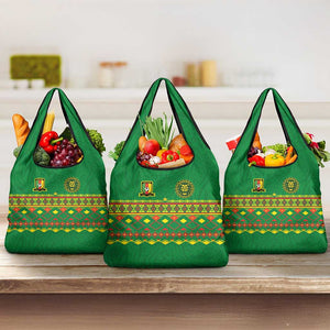 Cameroon Football Grocery Bag Tribal Motifs Green Color - African Pride