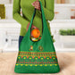 Cameroon Football Grocery Bag Tribal Motifs Green Color - African Pride