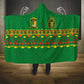 Cameroon Football Hooded Blanket Tribal Motifs Green Color - African Pride