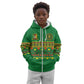 Custom Cameroon Football Kid Hoodie Tribal Motifs Green Color - African Pride