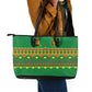 Cameroon Football Leather Tote Bag Tribal Motifs Green Color - African Pride