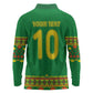 Custom Cameroon Football Long Sleeve Polo Shirt Tribal Motifs Green Color - African Pride