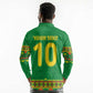 Custom Cameroon Football Long Sleeve Polo Shirt Tribal Motifs Green Color - African Pride