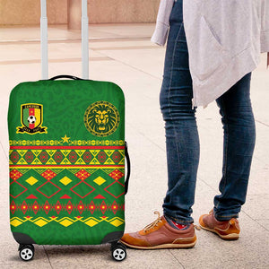 Cameroon Football Luggage Cover Tribal Motifs Green Color - African Pride