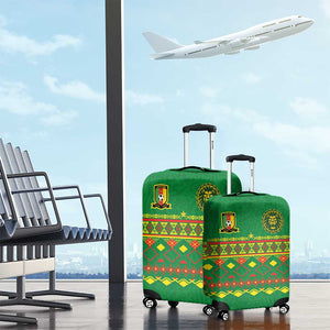 Cameroon Football Luggage Cover Tribal Motifs Green Color - African Pride