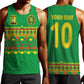 Custom Cameroon Football Men Tank Top Tribal Motifs Green Color - African Pride