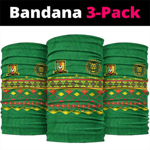 Cameroon Football Neck Gaiter Tribal Motifs Green Color - African Pride