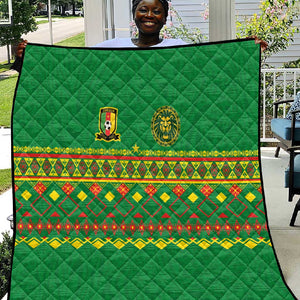 Cameroon Football Quilt Tribal Motifs Green Color - African Pride