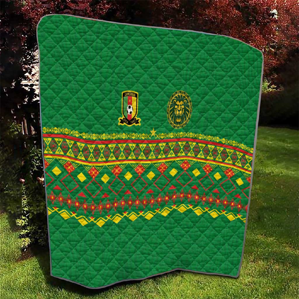 Cameroon Football Quilt Tribal Motifs Green Color - African Pride